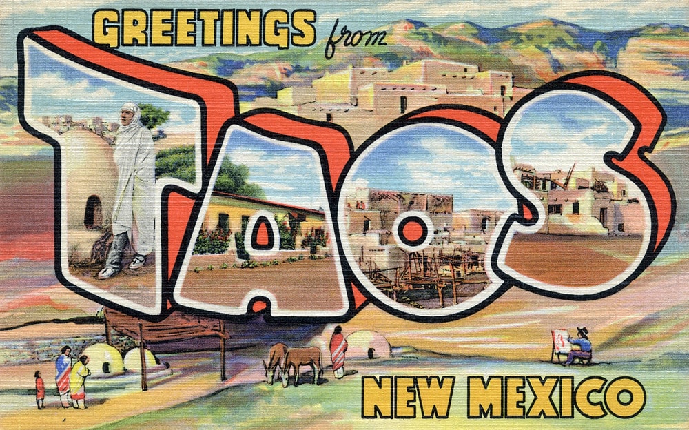 Greetings from Taos, New Mexico - Large Letter Postcard