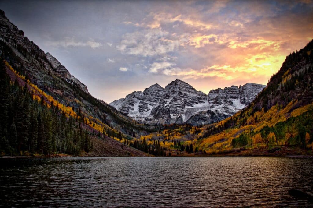 body of water across the mountain during sunset from Aspen: A Perfect, Classic Day for First Time Visitors on Slow Down, See More